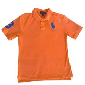 Polo by Ralph Lauren Shirt Women Size L Orange Short Sleeve Collared
